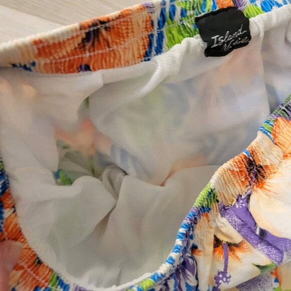 Vtg 80's Island Native Tropical Swim trunks Purple Blue Green Sz READ - Picture 4 of 5